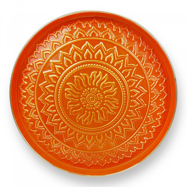 Tablett Vitoria Ø 40 cm – Klappbarer Tabletttisch in Orange im marokkanischen Stil